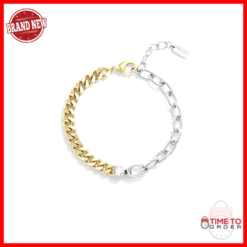 Signature Mixed Chain Bracelet Adjustable Clasp Minimalist Elegant Jewelry - Picture 2 of 3